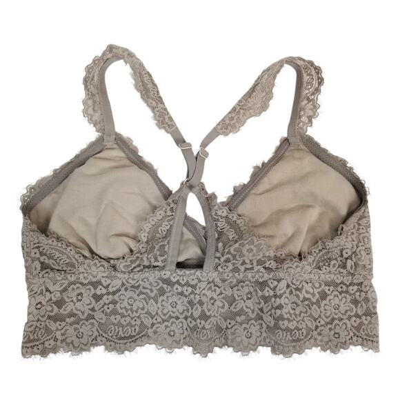 aerie Lace Racerback Bralette Gray Size Small - Picture 2 of 4